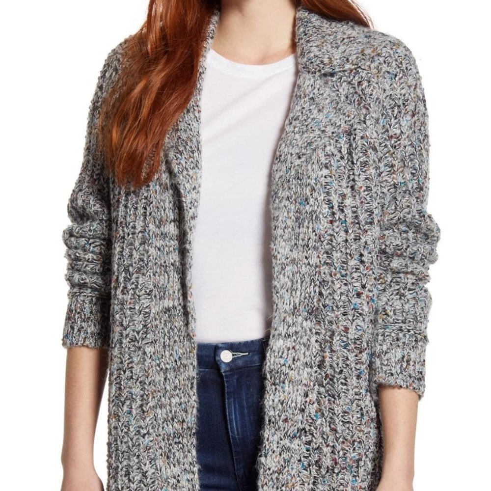 Caslon Notch Collar Open Front Cardigan